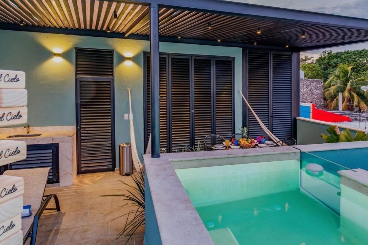 Rincon Del Cielo Rooftop With Glass Walled Pool Merida Bagian luar foto